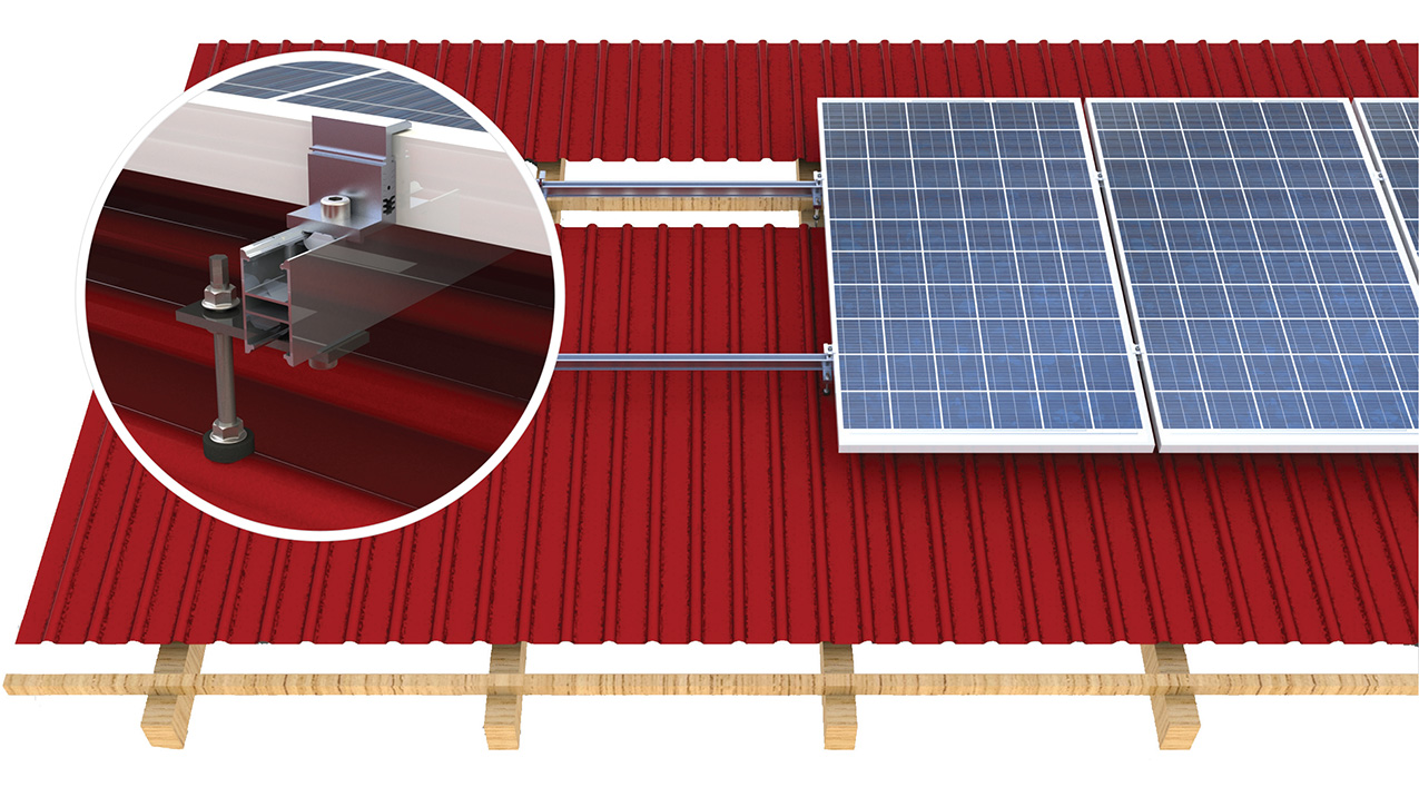 Vorgefertigtes Photovoltaik-Kraftwerk für ein Metallziegel-Schrägdach-Montagesystem