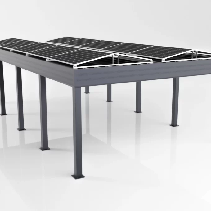 Carport Hybrid-Photovoltaik 5x9