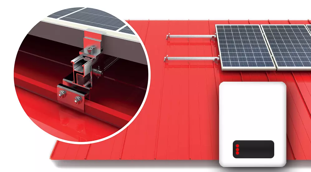 Vorgefertigtes Photovoltaik-Kraftwerk für ein Stehfalzdach-Schrägdach-Montagesystem