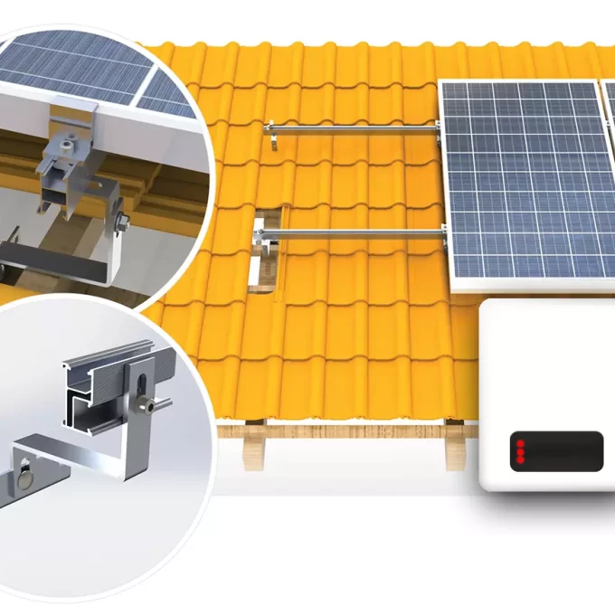 Vorgefertigtes Hybrid-Photovoltaik-Kraftwerk für ein Keramik Dachziegel-Schrägdach