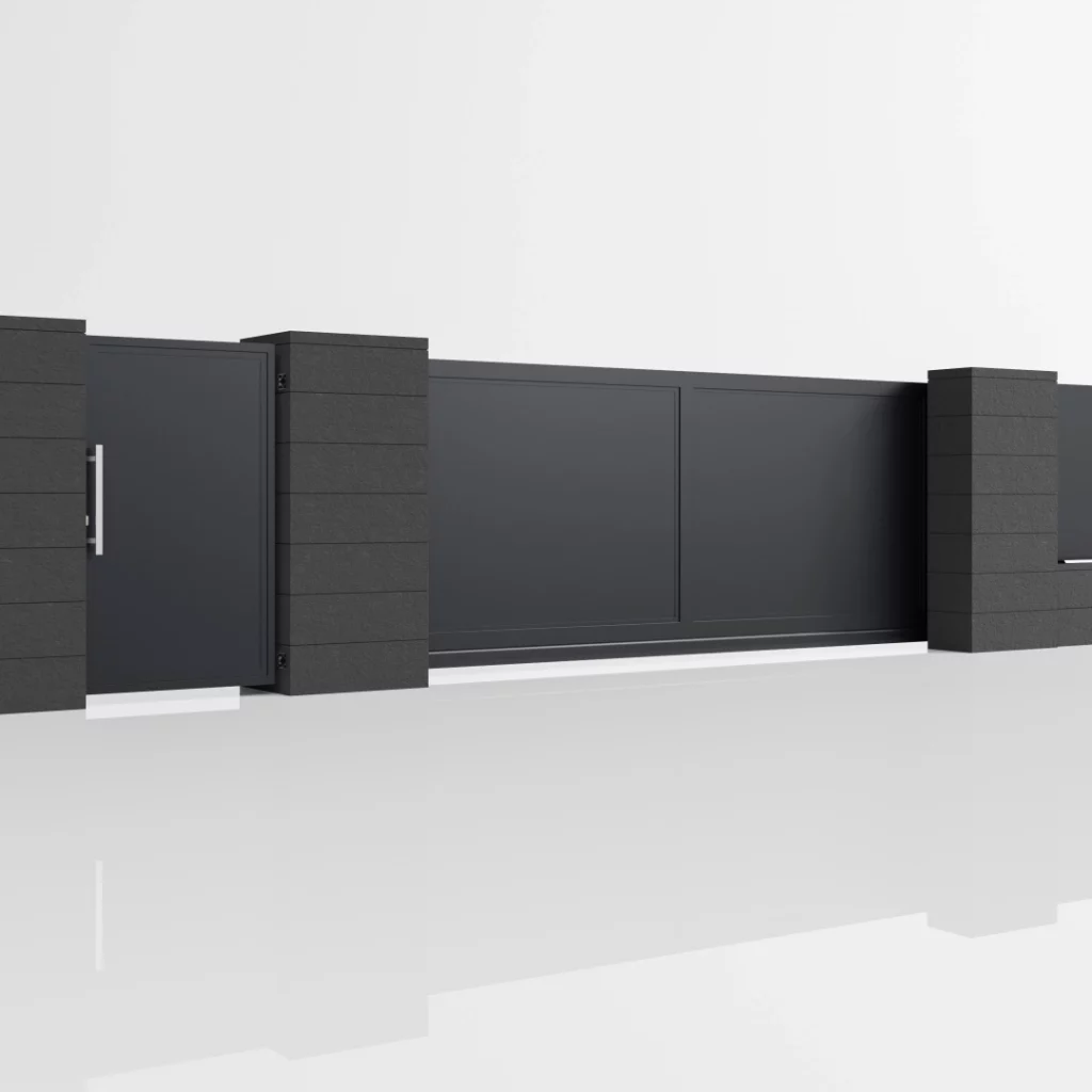 Moderne Zaunmodule – Vollständig - Schiebetor – Bild 2